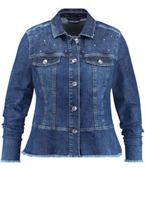 SAMOON, Damen Jeansjacke mit Schößchen, Blau
