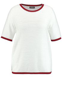 SAMOON, Damen T-Shirt, Bordeaux / Schwarz / Offwhite
