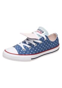 Converse, Sneaker 'Chuck Taylor All Star Double Tongue OX', Royalblau / Pastellpink / Wei&szlig;