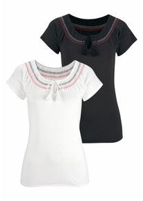 Vivance, Damen Shirts, Schwarz / Weiß