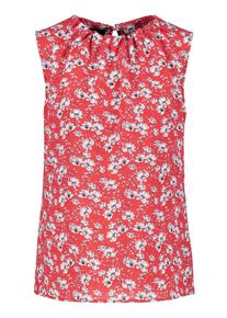 Taifun, Damen Bluse, Hellgrau / Rot / Schwarz