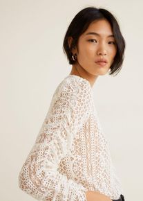 Mango, Damen Bluse 'Reina-I', Weißmeliert