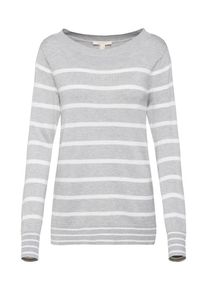 Esprit, Damen Pullover 'Swtr colblock Sweaters', Hellgrau / Weiß