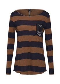 Key Largo, Damen Shirt 'JENNY', Dunkelblau / Braun / Schwarz / Silber