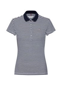 Tommy Hilfiger, Damen Shirt 'NEW CHIARA STR PQ PO SS', Blau / Marine / Weiß