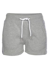 Superdry, Damen Shorts 'Alicia', Graumeliert / Wei&szlig;