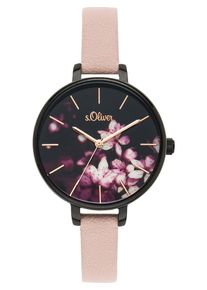 s.Oliver, Damen Uhr, Altrosa / Schwarz