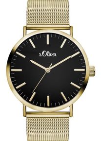 s.Oliver RED LABEL, Damen Quarzuhr "SO-3326-MQ", Gold / Schwarz