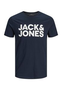 Jack & Jones JACK & JONES, Herren T-Shirt, Nachtblau / Weiß