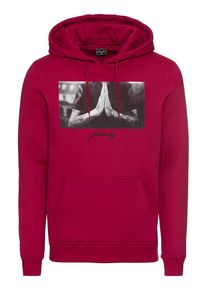 Mister Tee, Herren Sweatshirt 'Pray Hoody', Grau / Rot