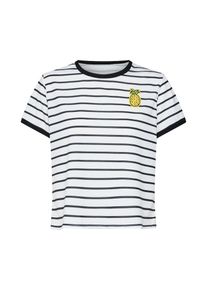 boohoo, Damen T-Shirt 'Pineapple Tee', Schwarz / Weiß