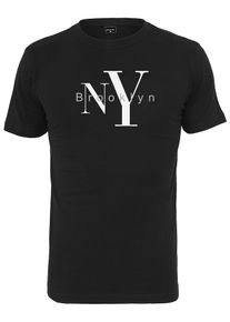 Mister Tee, Herren T-Shirt 'NY Brooklyn', Schwarz / Wei&szlig;
