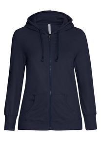 sheego Casual, Damen Basic Kapuzensweatjacke, Nachtblau