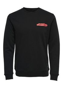 Only & Sons Only & Sons, Herren Sweatshirt, Hellgrau / Rot / Schwarz