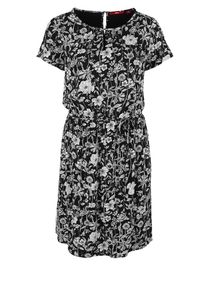 s.Oliver RED LABEL, Damen Print-Kleid, Schwarz / Weiß