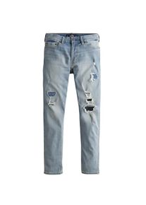 Hollister, Herren Jeans 'MEDIUM REPAIR SKINNY 1CC', Blue Denim