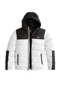 Hollister, Herren Jacke 'MW PUFFER HOOD 2CC', Schwarz / Weiß