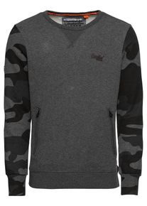 Superdry, Herren Sweatshirt 'ORANGE LABEL URBAN CREW', Graphit / Grün