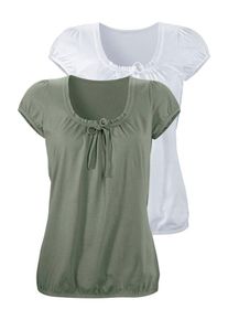 Buffalo, Damen Shirts, Oliv / Grasgrün / Weiß
