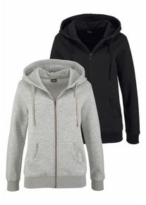 Vivance, Damen Kapuzenjacke 'Active', Graumeliert / Schwarz