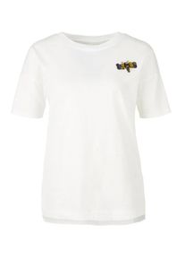 Q/S Designed By, Damen Jerseyshirt mit Applikation, Wei&szlig;
