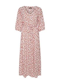 Only, Damen Kleid, Feuerrot / Weiß
