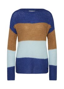 Nümph NÜMPH, Damen Pullover 'Idina', Camel / Blau / Weiß