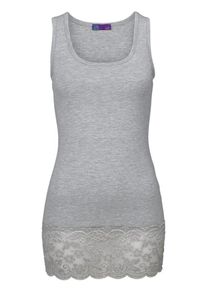 AJC, Damen Longtop ‘Spitzensaum‘, Graumeliert