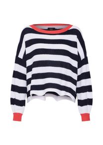 Only, Damen Pullover 'onlHILDE L/S STRIPE PULLOVER CC KNT', Nachtblau / Rot / Weiß