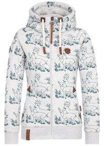 Naketano, Damen Sweatshirtjacke 'Zbigniew', Blau / Graumeliert