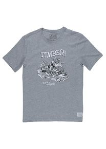 Element, Herren T-Shirt 'Woody', Graumeliert / Wei&szlig;