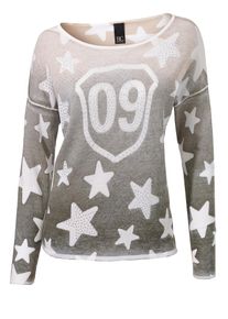 Heine, Damen Druckpullover, Basaltgrau
