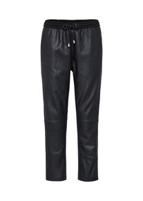 Heine, Damen Leder-Jogginghose, Schwarz