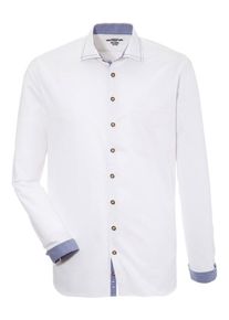OS-Trachten, Herren Trachtenhemd, Blau / Weiß