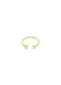 ID fine, Damen Ring 'Baguette', Hellblau / Gold