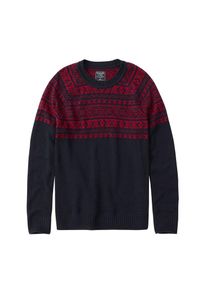 Abercrombie & Fitch Abercrombie & Fitch, Herren Pullover 'FESTIVE CREWS', Navy / Rot