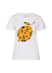 Only, Damen Shirt 'LIFE', Goldgelb / Wei&szlig;