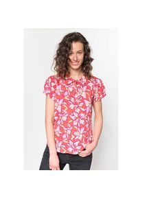 comma, Damen Bluse, Mischfarben / Rot