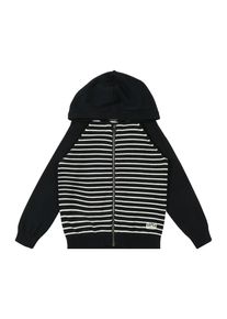 name it, Strickjacke 'NMMBANNY LS KNIT', Schwarz / Wei&szlig;