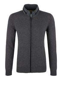 s.Oliver RED LABEL, Herren Strickjacke mit Kontrast-Details, Graumeliert