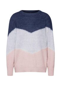 Y.A.S, Damen Pullover, Dunkelblau / Grau / Rosa