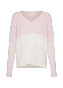 Only, Damen Pullover 'onlNEW GABBI V-NECK L/S PULLOVER CC KNT', Ros&eacute; / Wei&szlig;