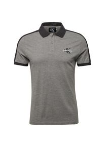 Calvin Klein Jeans, Herren Poloshirt 'COLOR BLOCK DETAIL SLIM POLO -16', Grau / Schwarz