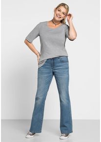 sheego Basic, Damen T-Shirt, Graumeliert