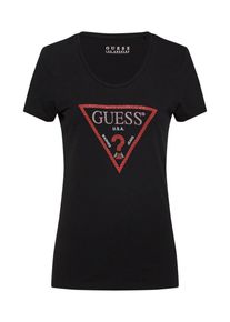 Guess, Damen T-Shirt 'BASIC TRIANGLE TEE', Schwarz