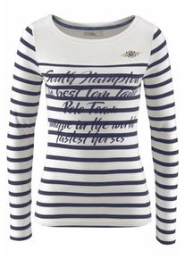 Tom Tailor Polo Team, Damen Langarmshirt, Marine / Offwhite