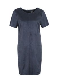 Ichi, Damen Kleid im Veloursleder-Look, Nachtblau