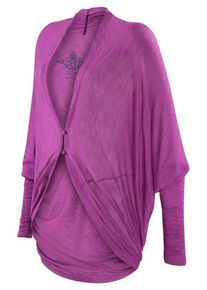 KAMAH, Damen Long Cardigan "inci", Dunkellila