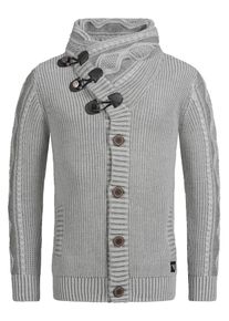 INDICODE JEANS, Herren Strickjacke 'Nicolai', Hellgrau