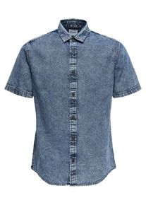 Only & Sons Only & Sons, Herren Jeans Kurzarmhemd, Blue Denim
